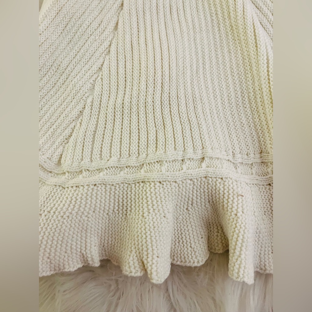 NEW Cream Cable Knit Christmas Tree Skirt 48" Holiday‎ Farmhouse Decor - Picture 5 of 6